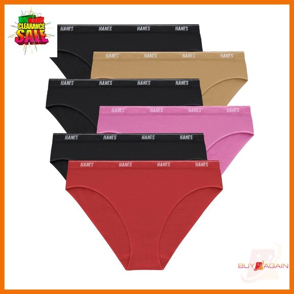 Seamless 4-Way Stretch Bikini Underwear 6-Pack - Moisture Control